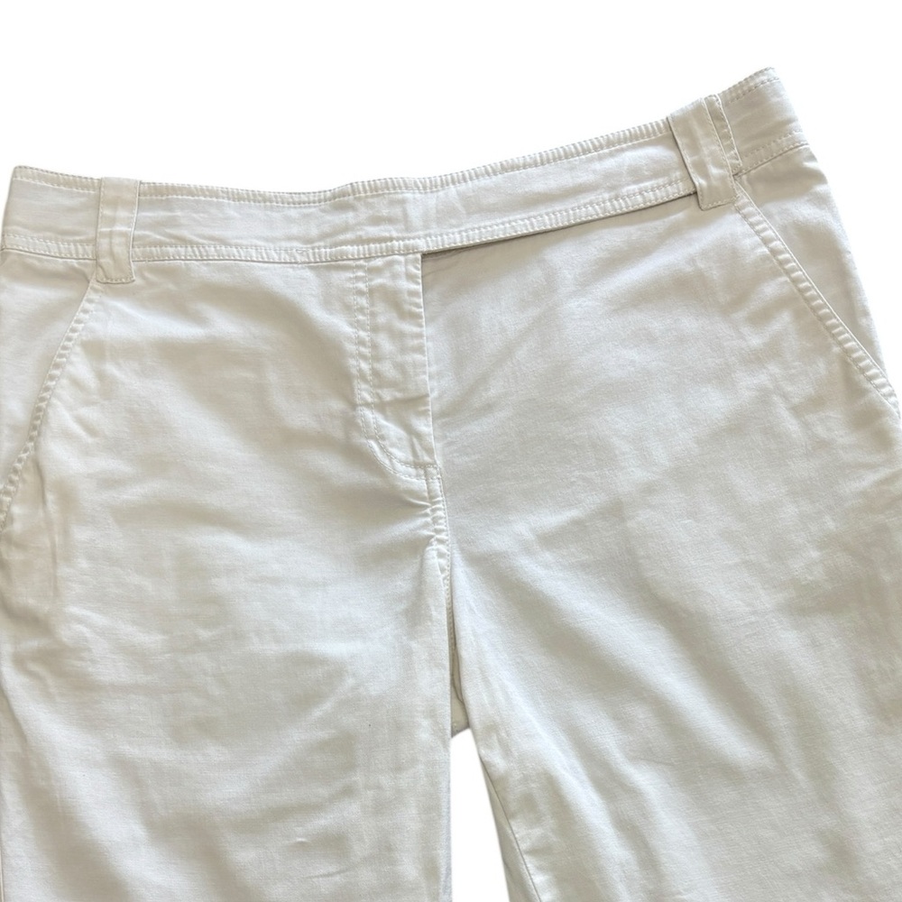 Tory Burch White Cotton Bermuda Shorts Sz 8  Stretch Classic Preppy Golf - Picture 2 of 10